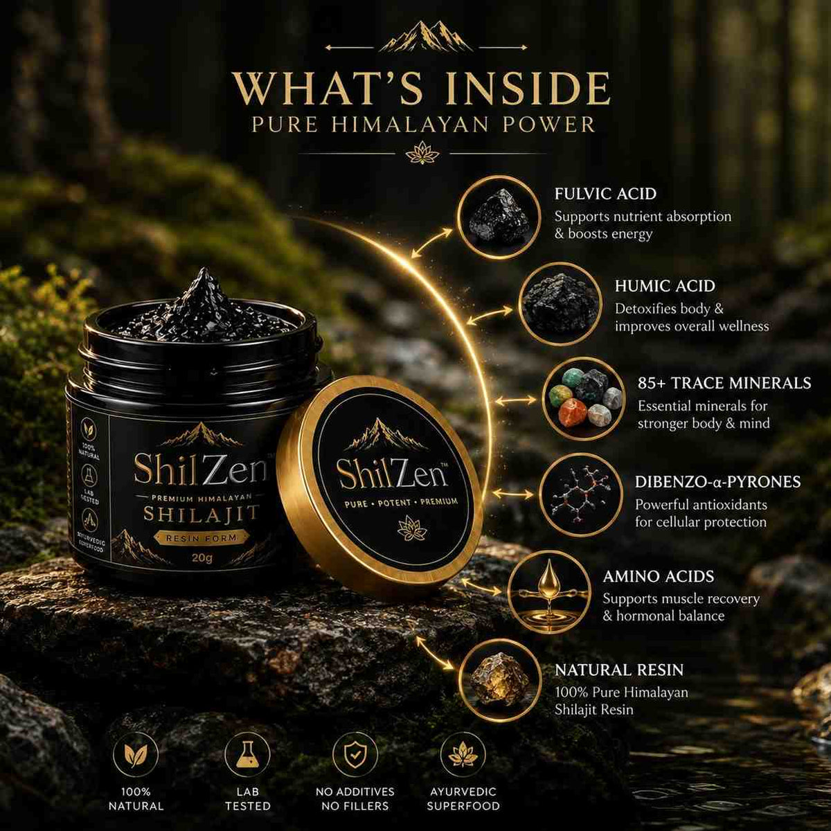 Pure Himalayan Shilajit Resin